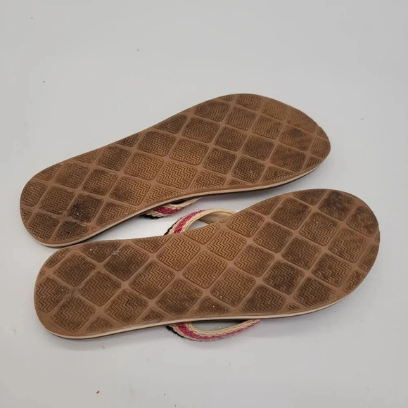 High Tide Women's Tan Pink Black Footwear Sandals Flip Flops size 9 - Picture 7 of 10